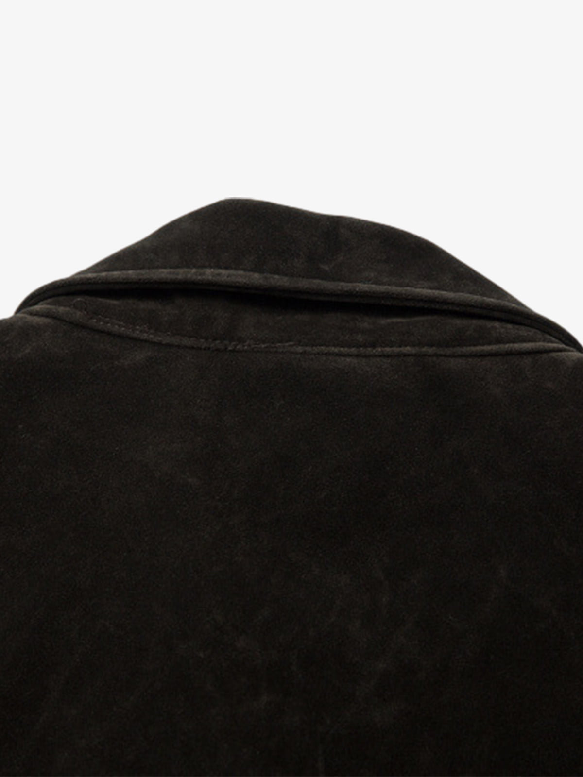 Retro Suede Bomber Jacket with Metal Button Lapel