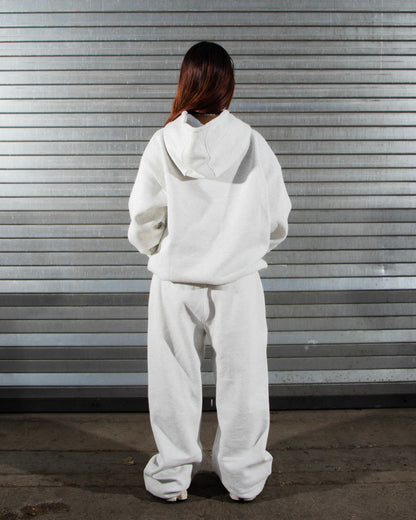 Oversized Cotton Blend Tracksuit Set Light Grey