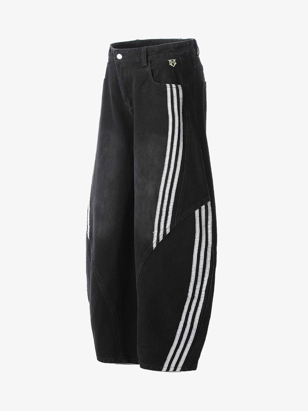 Contrast Stitching Barrel Leg Denim Jeans