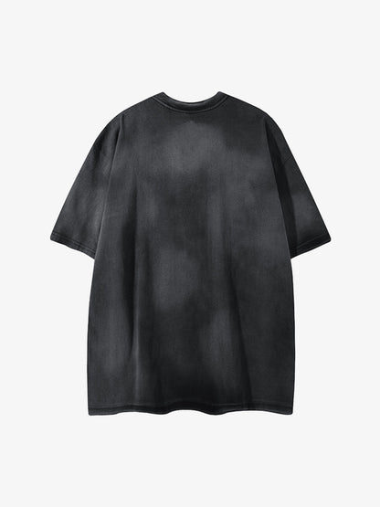 Oversized T-shirt with gradient finish and relaxed dropped-shoulder shape