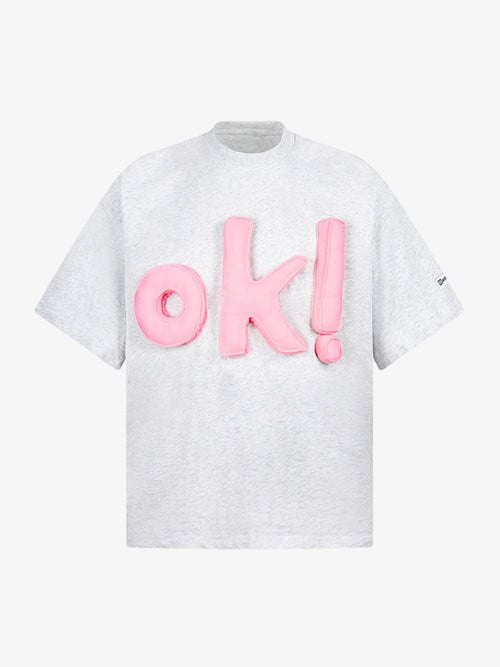 Revelse™ Graphic OK! Slogan Cotton T-Shirt