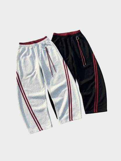 Cotton Blend Balloon-Leg Joggers with Contrast Waistband