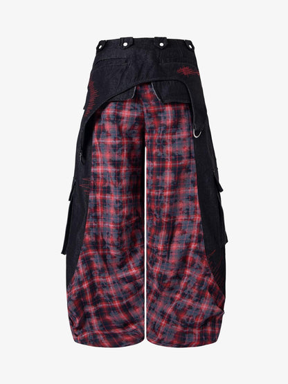 Deconstructed Patchwork Cyber-Grunge Denim Jeans
