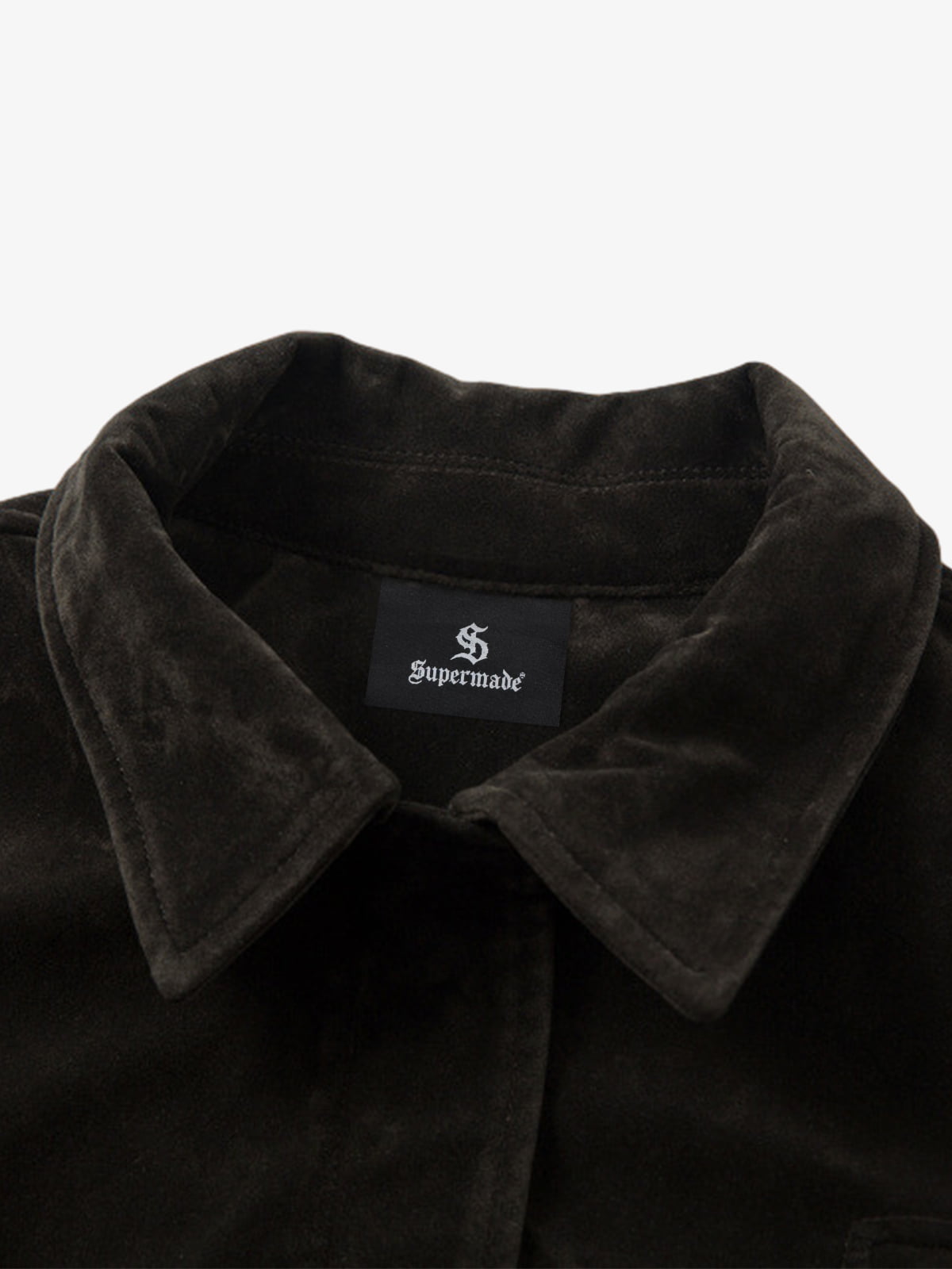 Retro Suede Bomber Jacket with Metal Button Lapel