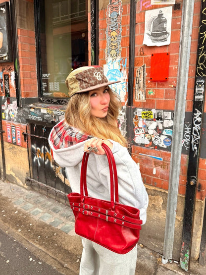 Reversible Hooded Patchwork Polyester Jacket