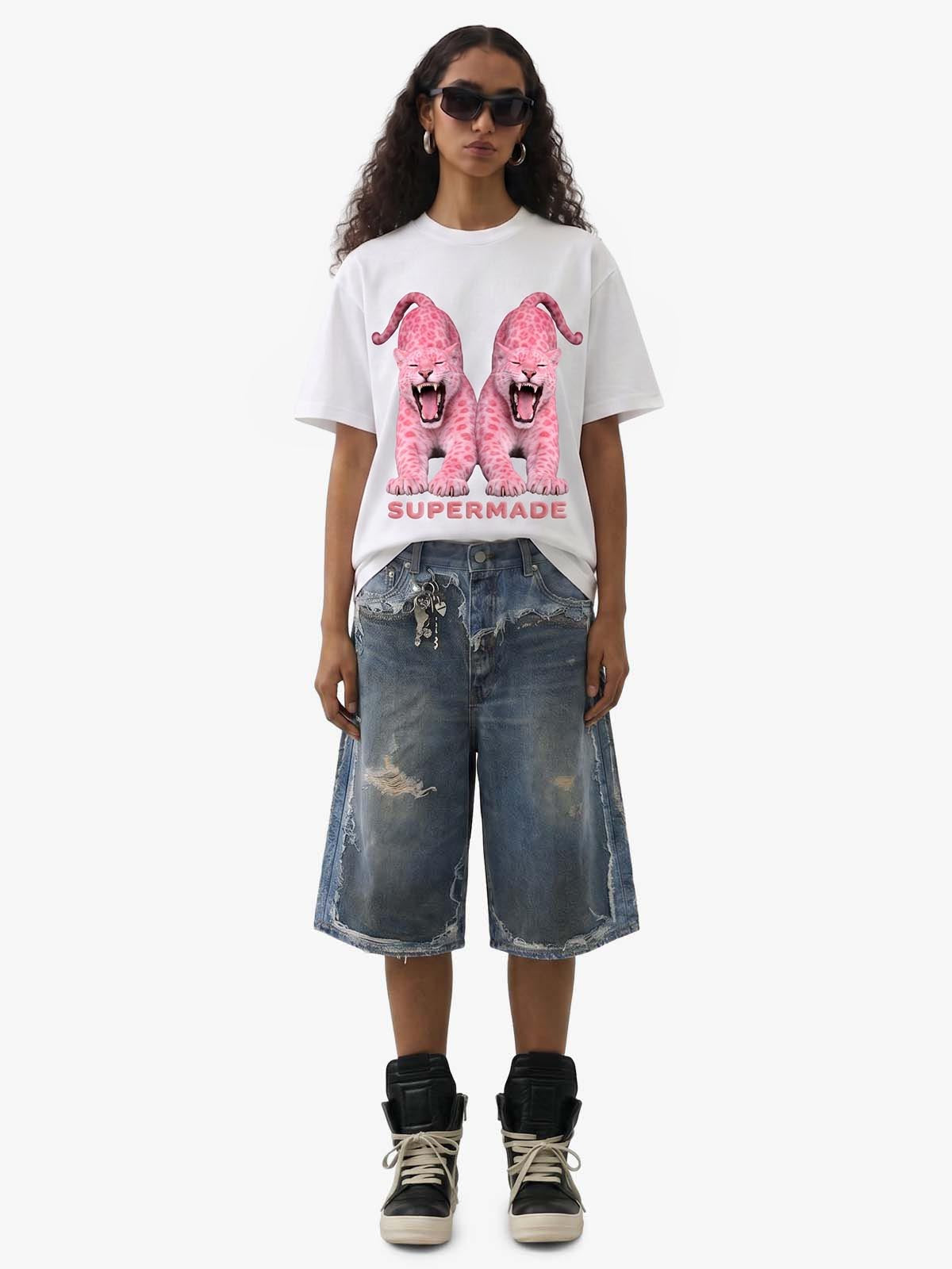 Revelse™  Deconstructed Distressed Denim Shorts Blue