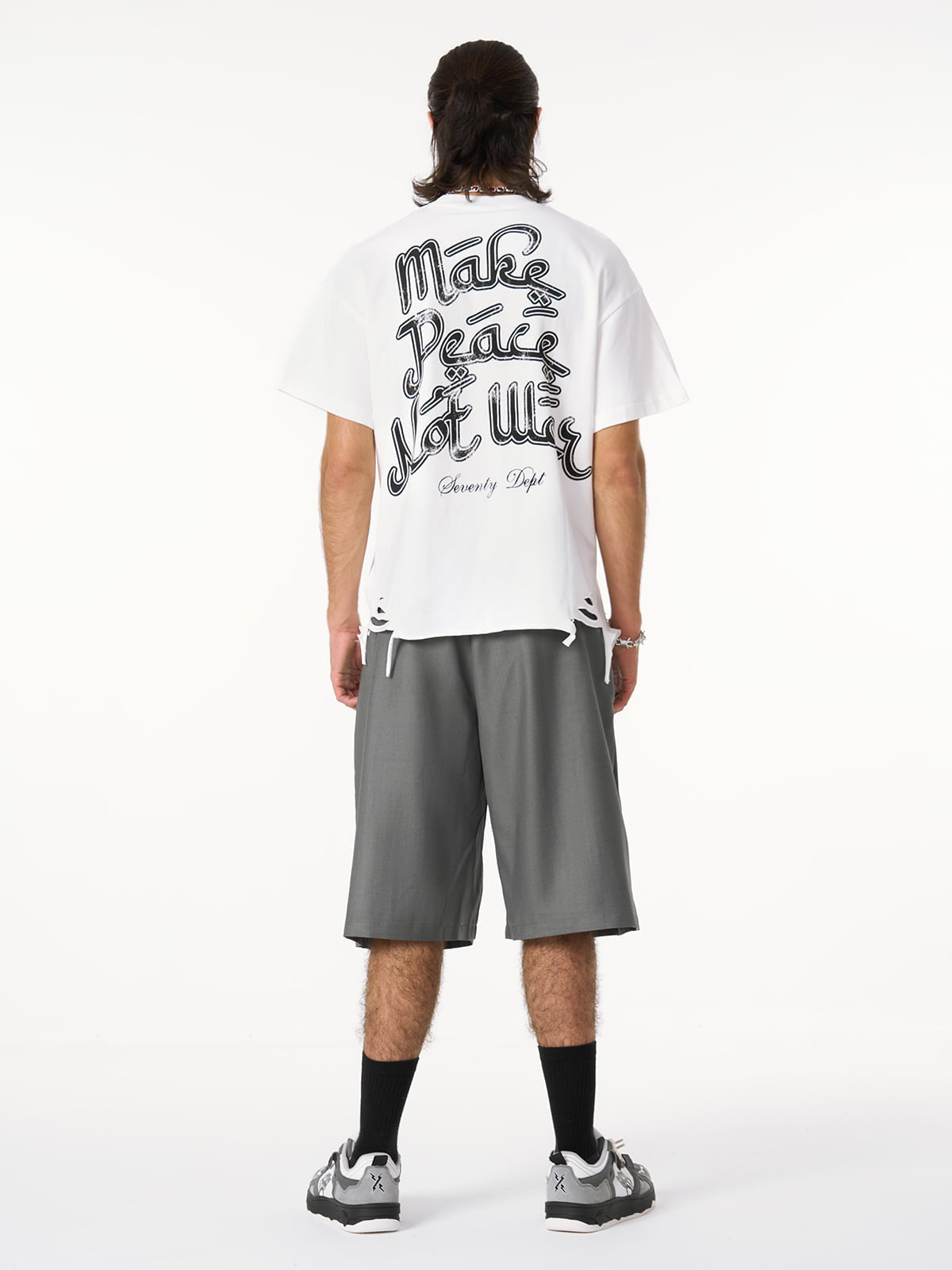 Revelse™  Pleated Wide-Leg Baggy Shorts With Pendant Decoration