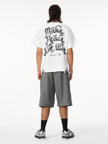 Revelse™  Pleated Wide-Leg Baggy Shorts With Pendant Decoration