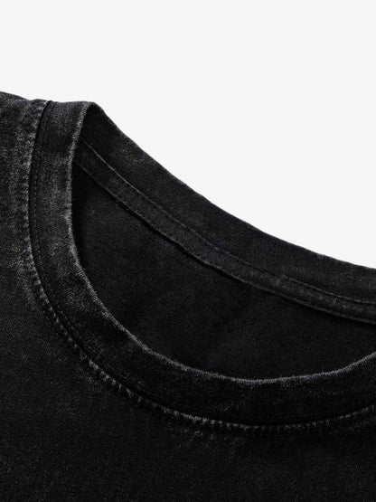 Doberman Print Washed Cotton T-Shirt