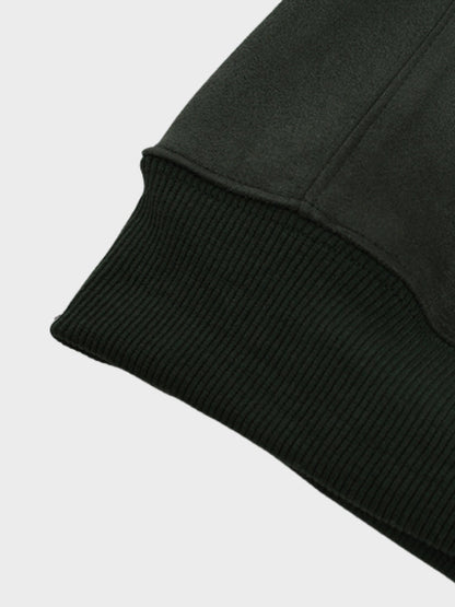 Embroidered Loose-Fit Zip-Up Hoodie