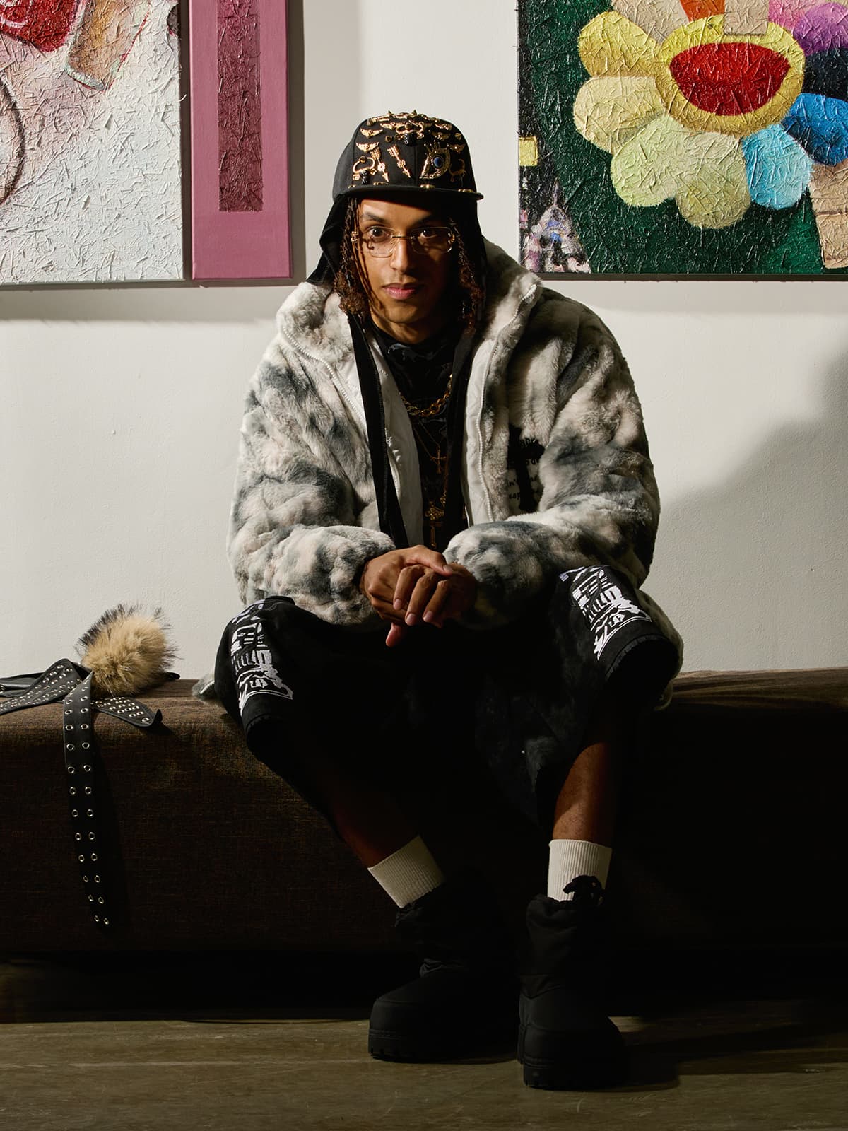 Heavy-Duty Faux Lambswool Tie-Dye Urban Jacket