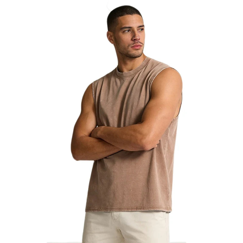 Revelse™  Men's Cotton Washed Sleeveless Tank Top