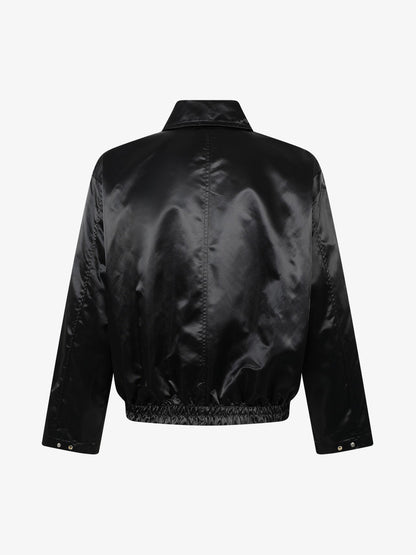 Back view of the embroidered varsity jacket