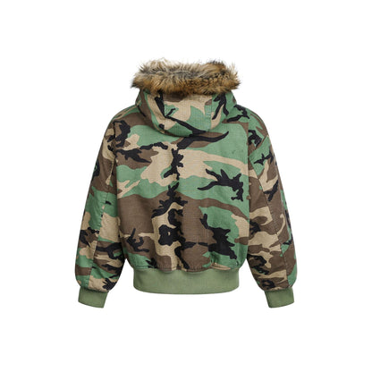 Revelse™ 2-in-1 Reversible Workwear Jacket - Rugged Cotton Canvas & Camouflage Plush Fleece