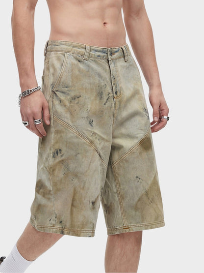 Cotton Loose-Fit Knee-Length Shorts Light Coffee