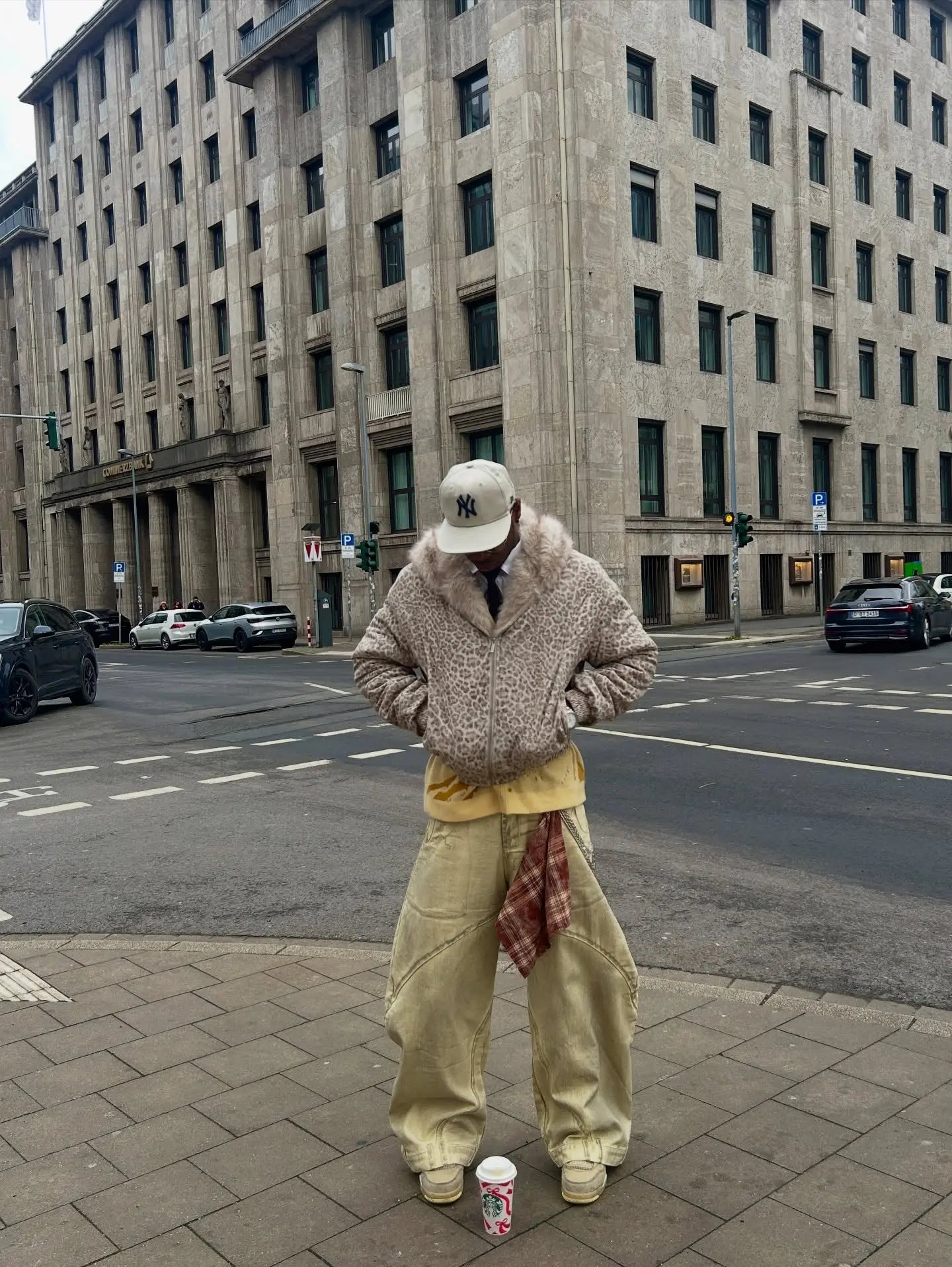 Cheetah Print Hooded Jacket with Faux Mink Fur Trim