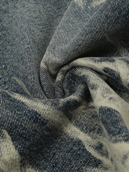Men's Distressed Denim Relaxed Fit Jorts Blue