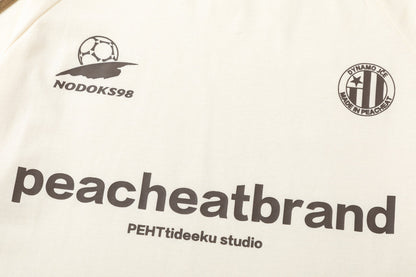 Peach Heat™ "Grand Prix" Oversized Racing Tee - Retro Color-Block Motorsports Graphic T-Shirt