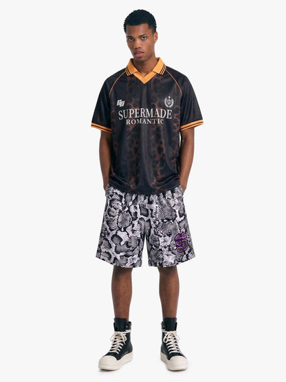 Snakeskin Print Athletic Running Shorts