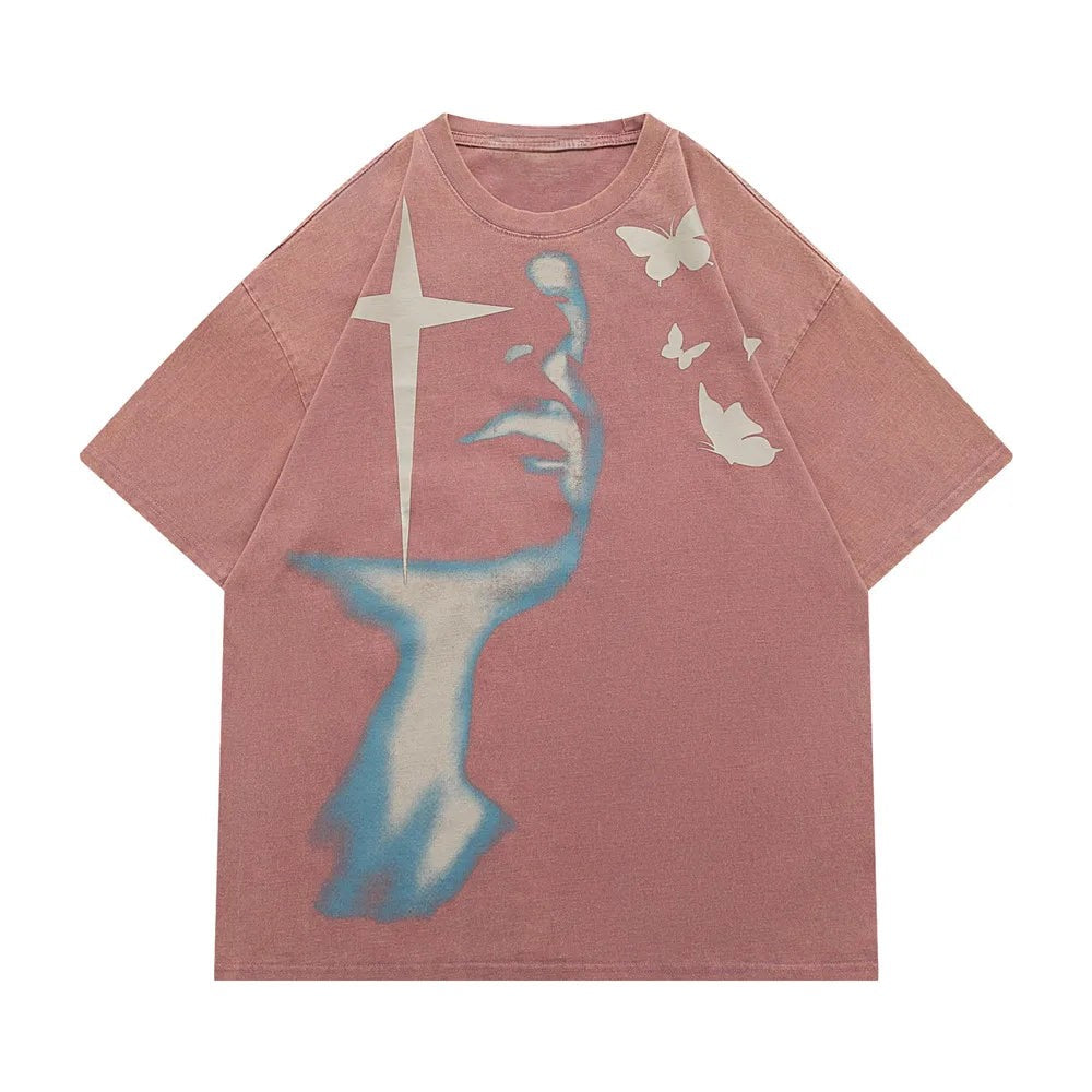 Revelse™ Graphic Face Print T-Shirt
