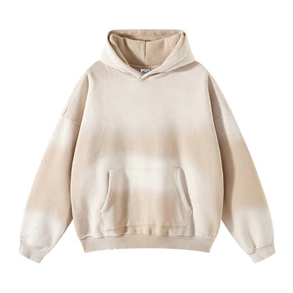 Unisex Acid Wash Gradient Distressed Oversized Hoodie