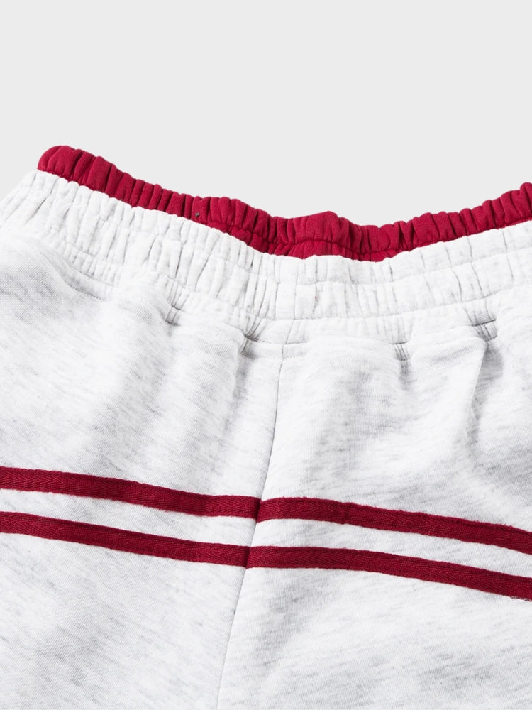 Cotton Blend Balloon-Leg Joggers with Contrast Waistband