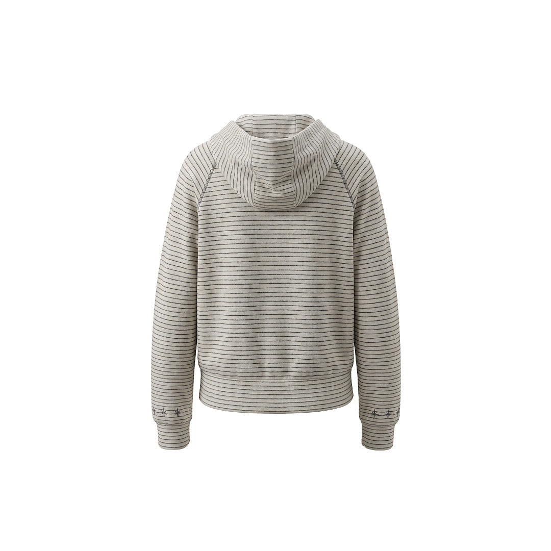 Hoodie detail showing the hood and drawstring