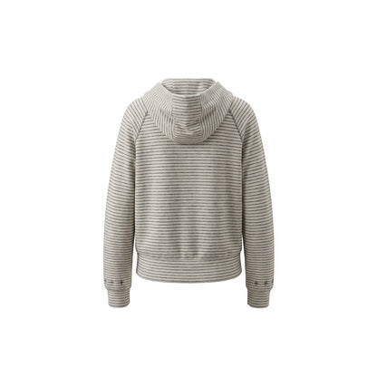 Hoodie detail showing the hood and drawstring
