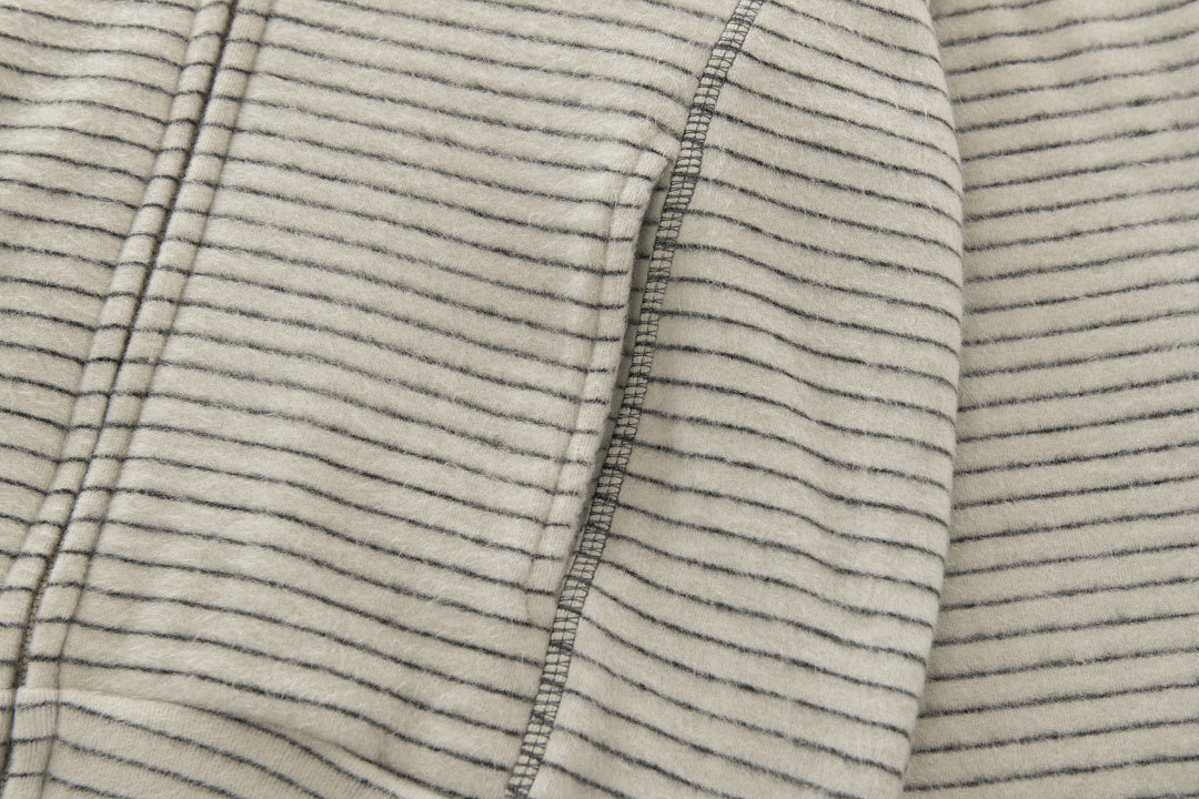Back view of the casual striped hoodie