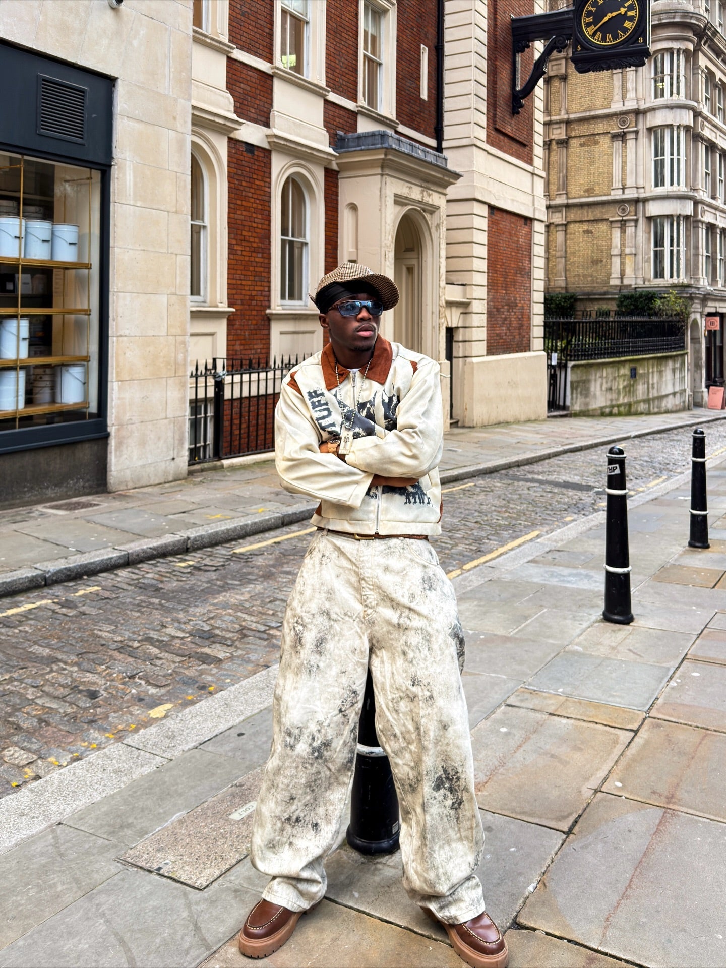 Relaxed-fit polyester streetwear jacket shown from the back