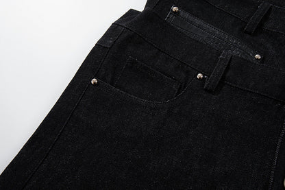 Full-length view of relaxed-fit baggy barrel jeans
