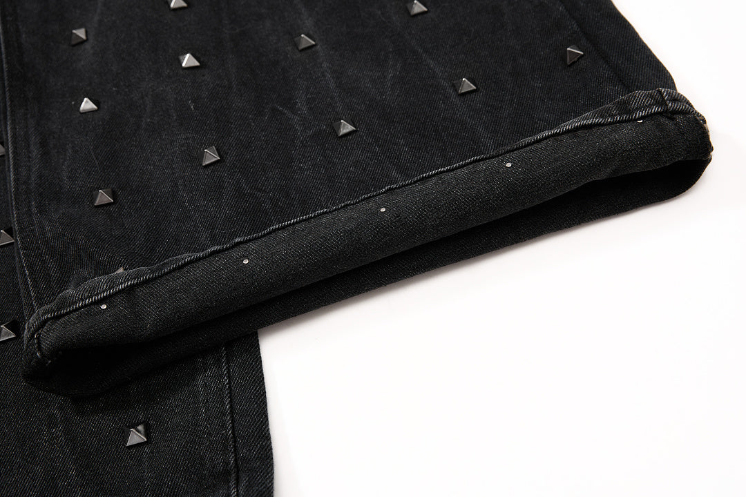 Washed black baggy jeans styled for a casual outfit