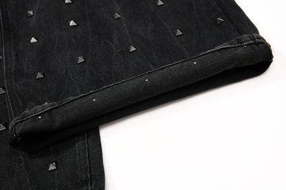 Washed black baggy jeans styled for a casual outfit