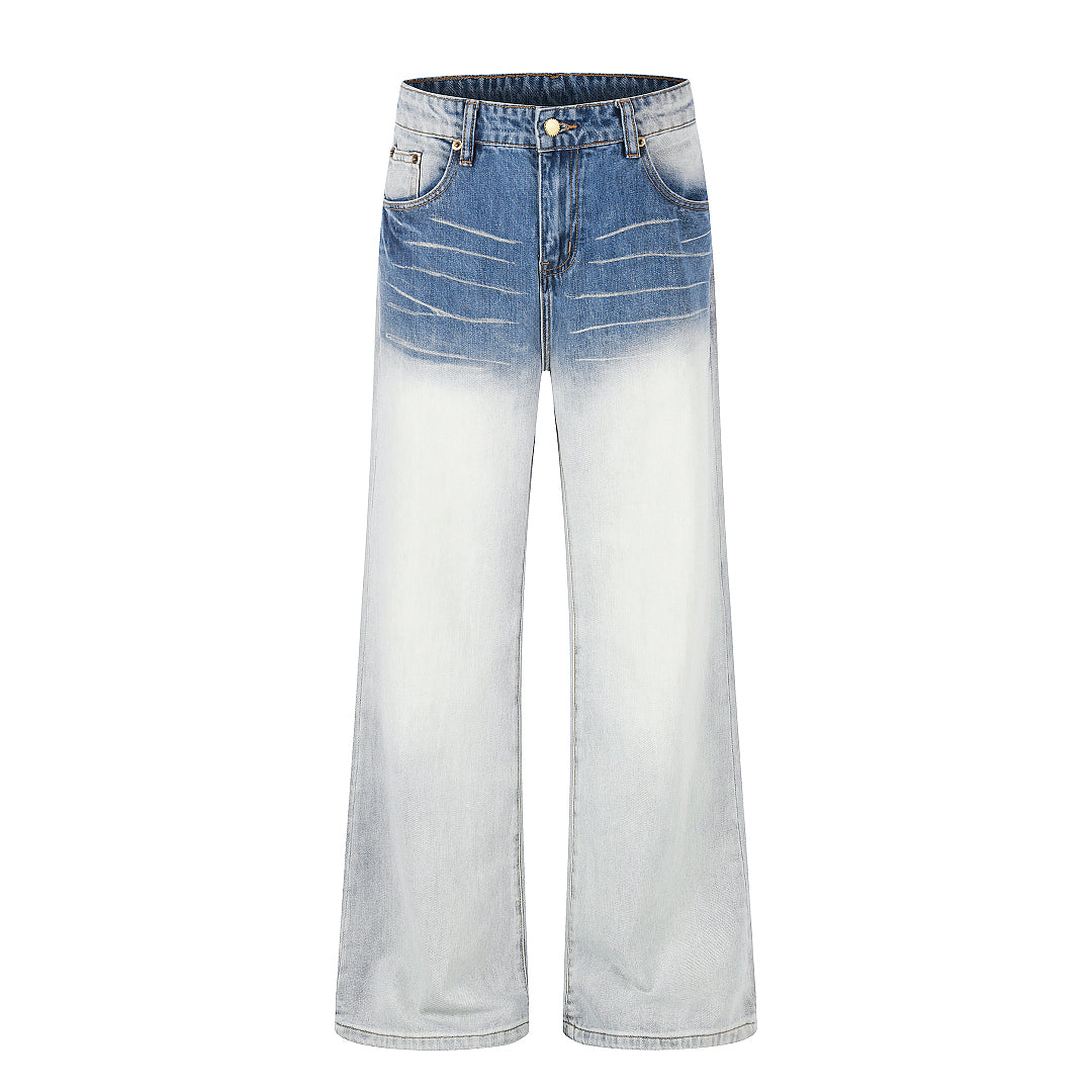 Gradient baggy jeans displayed from the front