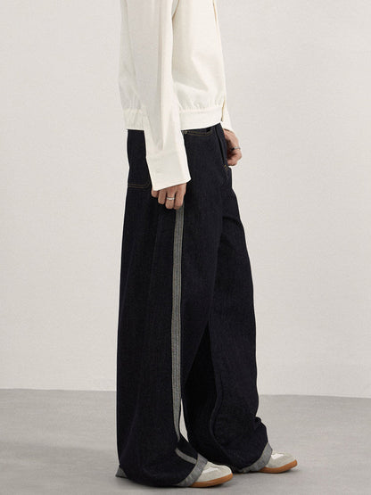 Relaxed-fit jeans displaying the turn-up hem detail