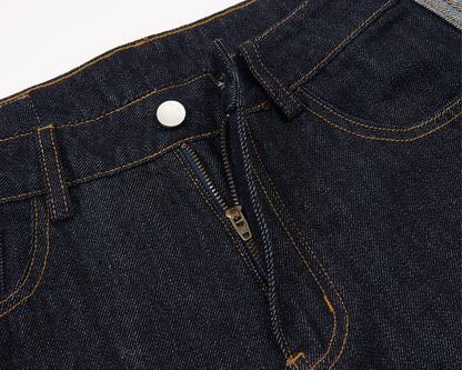 Close-up of the contrast cuff and denim stitching