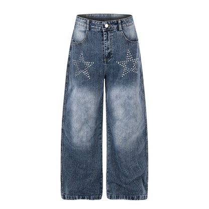 Rhinestone Star Baggy Jeans