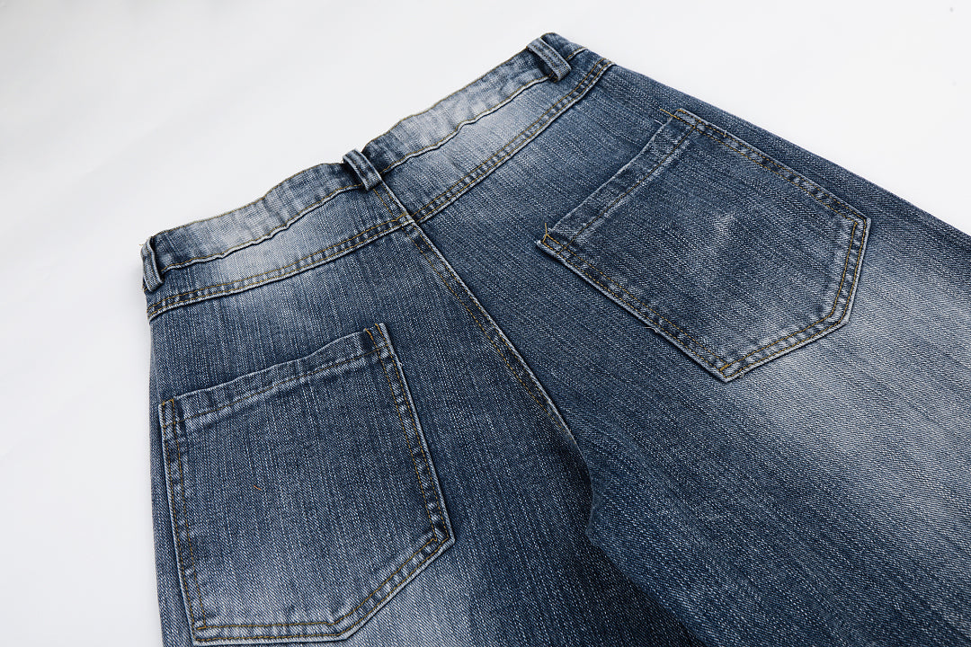 Full-length view of statement star embellished jeans