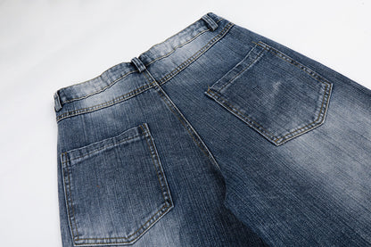 Full-length view of statement star embellished jeans