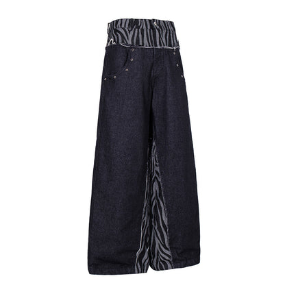 Full-length view of baggy jeans with a relaxed silhouette