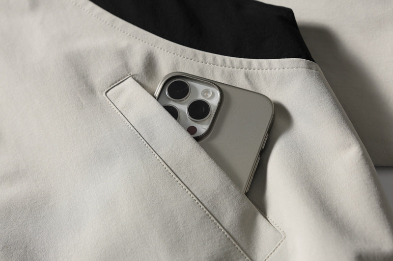 Colourblock track jacket with contrasting black and white panels