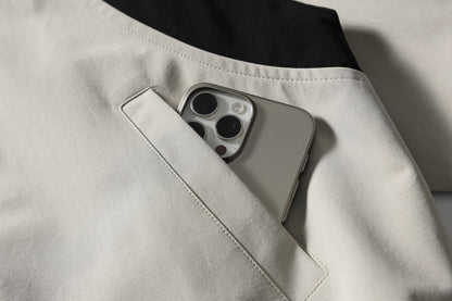 Colourblock track jacket with contrasting black and white panels