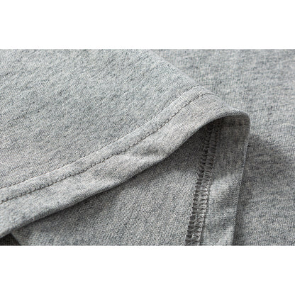 Full-length back view of the relaxed fit crew neck tee