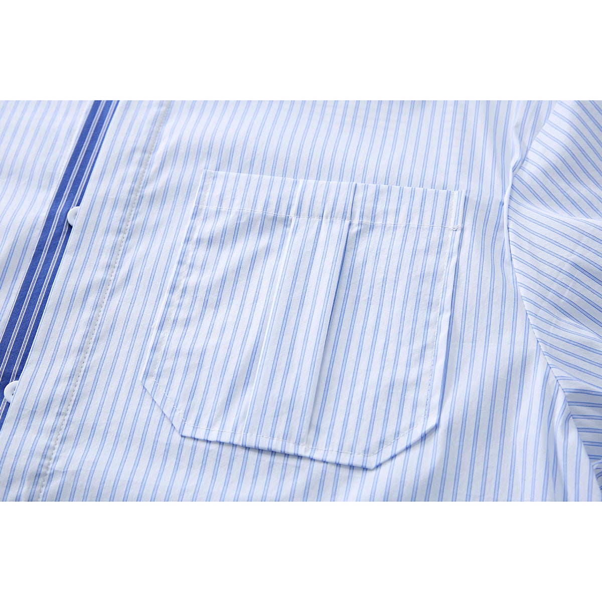 Relaxed fit striped button-up shirt styled with casual outfit