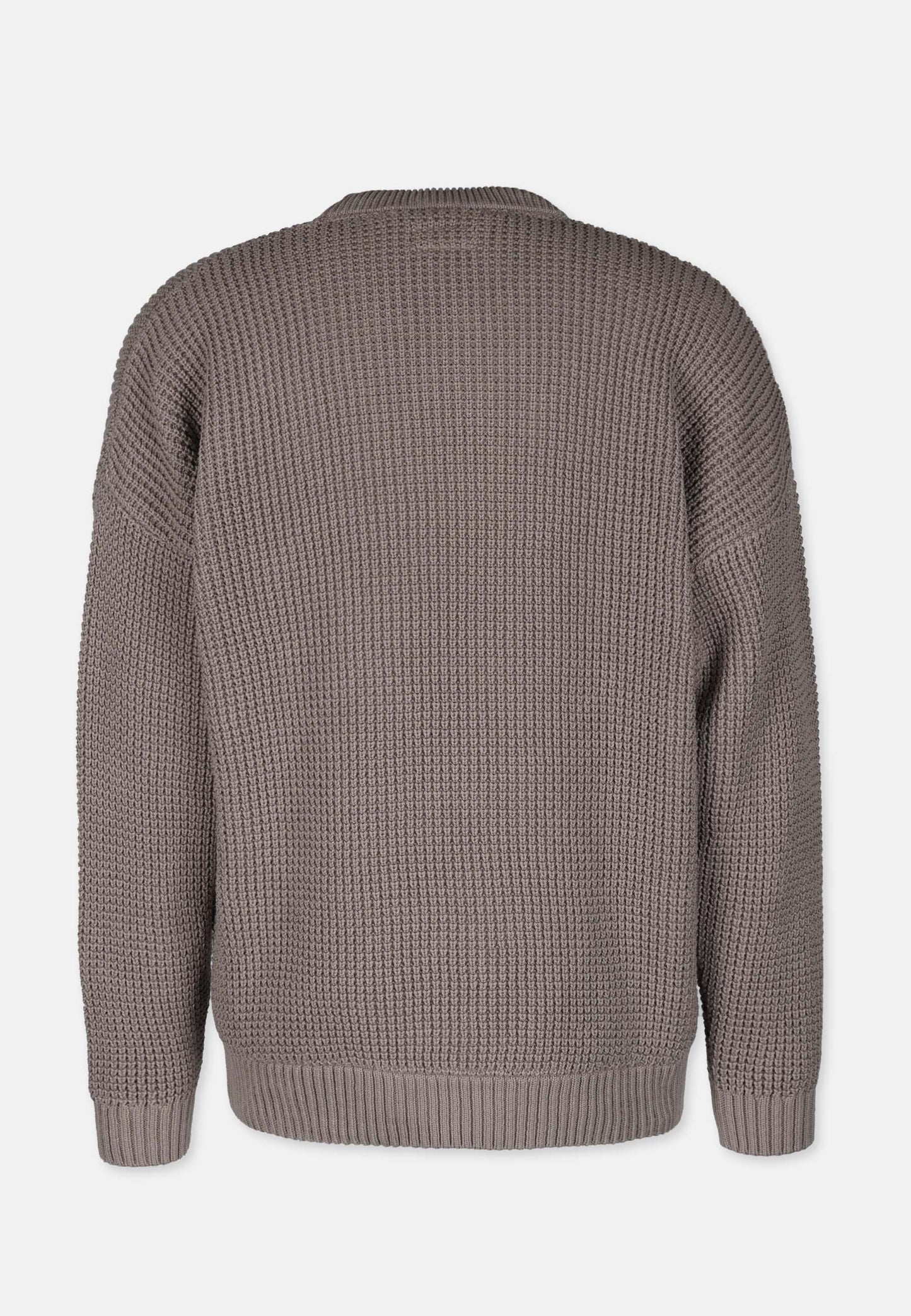Boxy Waffle Knit Organic Cotton Sweater Mud