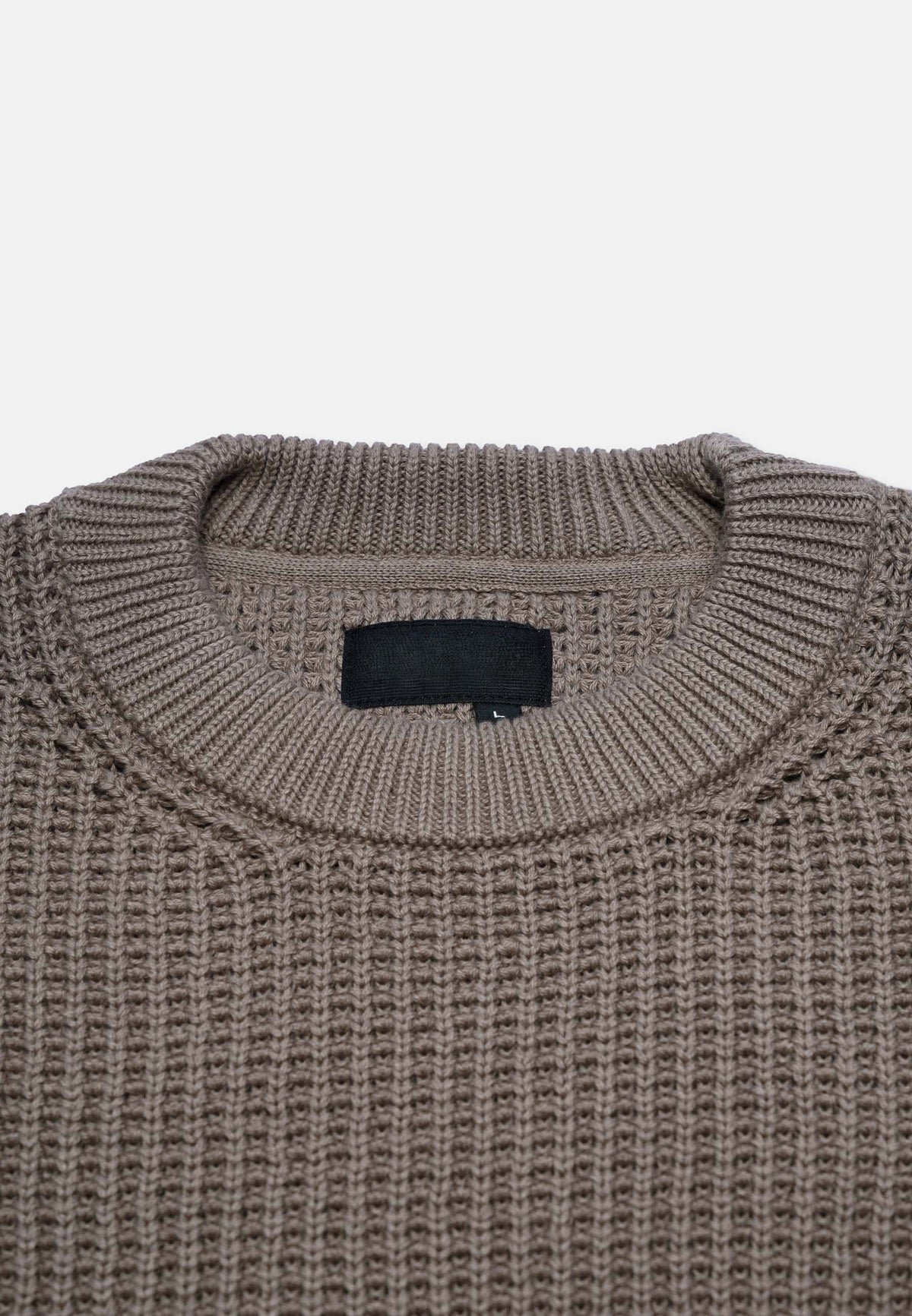 Revelse™ Boxy Waffle Knit Organic Cotton Sweater Mud