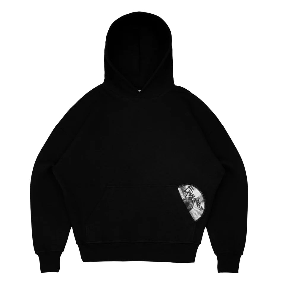 Cotton Blend Hoodie And Joggers Tracksuit Black And Grey