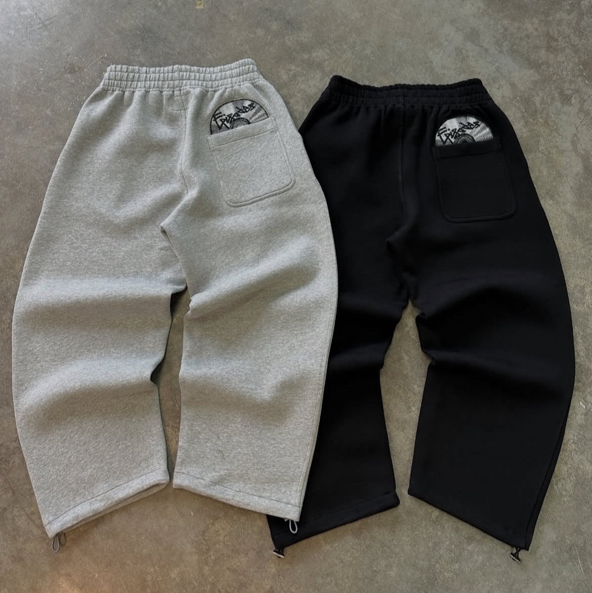 Cotton Blend Hoodie And Joggers Tracksuit Black And Grey