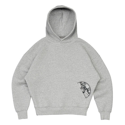 Cotton Blend Hoodie And Joggers Tracksuit Black And Grey