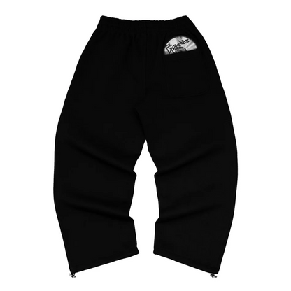 Cotton Blend Hoodie And Joggers Tracksuit Black And Grey